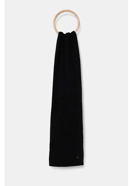 Allsaints esarfa din amestec de lana culoarea negru neted