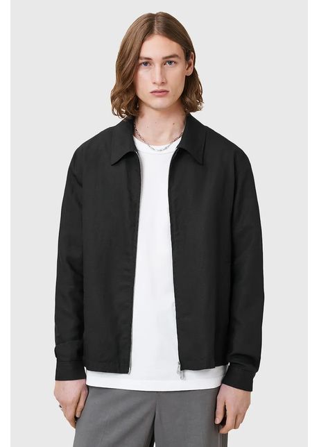 Allsaints geac din amestec de in bradner culoarea negru de tranzitie m023oc