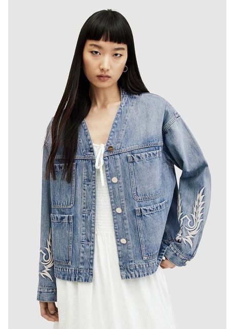 AllSaints geacă din denim TERRI WORKWEAR JACKE femei, de tranziție, oversized, WO549Z