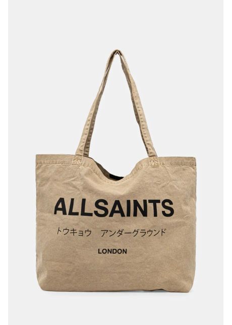 Allsaints geanta de bumbac culoarea bej m249xb