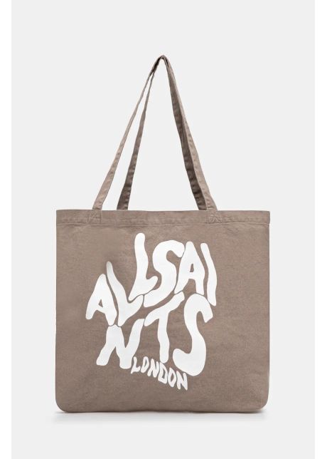 Allsaints geanta de bumbac orlando culoarea bej m285xb