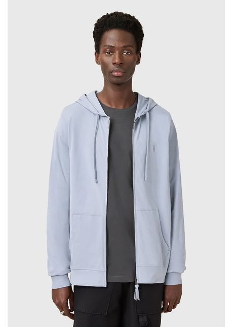 Allsaints hanorac de bumbac brace culoarea gri cu glug uni m032jb