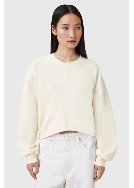 Allsaints hanorac de bumbac mira culoarea bej uni w214jc