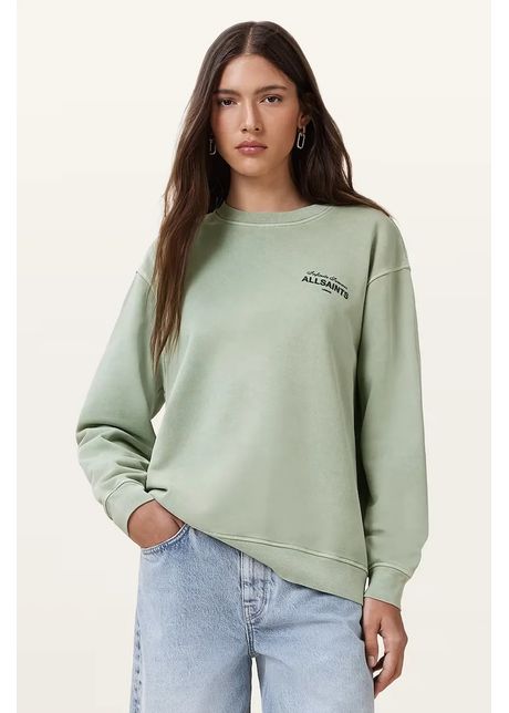 Allsaints hanorac de bumbac soleil culoarea verde cu imprimeu w222jc
