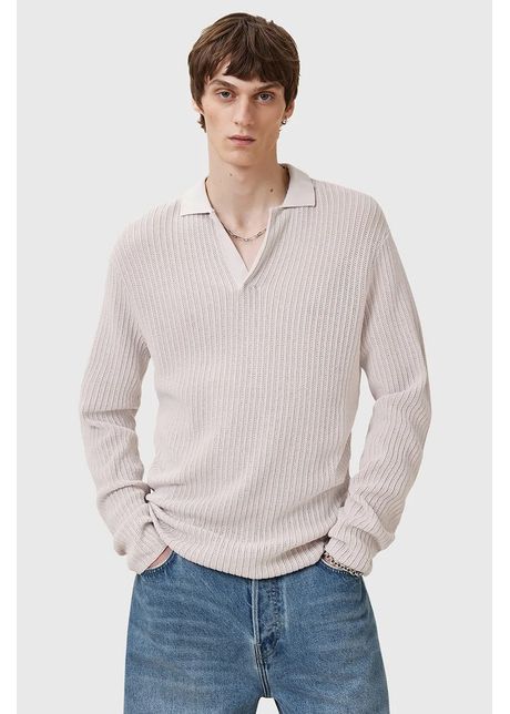 Allsaints pulover de bumbac thoma culoarea bej light m030kc