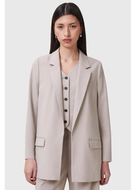 Allsaints sacou aleida culoarea bej desfacut neted w003qc
