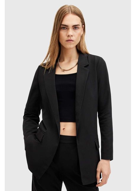 Allsaints sacou aleida tri blazer culoarea negru desfacut neted w008qz