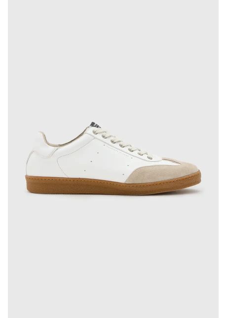 Allsaints sneakers din piele leo low top barbati culoarea alb m008fc