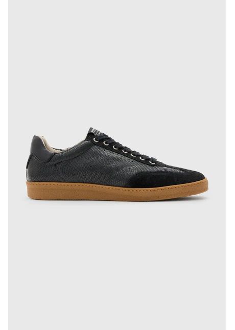 Allsaints sneakers din piele leo low top culoarea negru m008fc