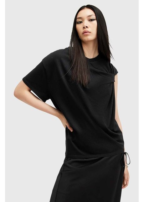 Allsaints tricou din bumbac onyx twist femei culoarea negru w193jb