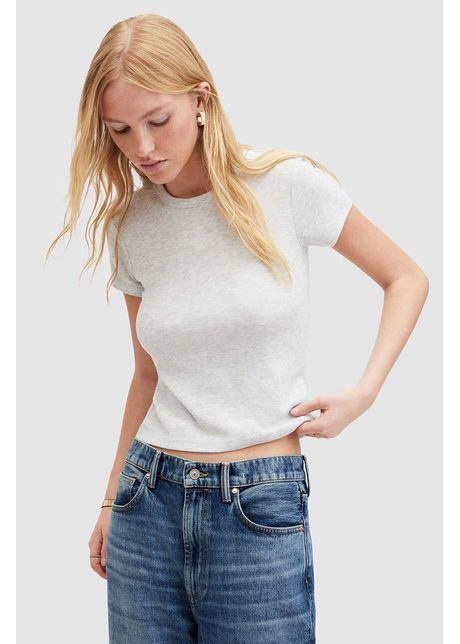 Allsaints tricou din bumbac stevie tee femei culoarea gri