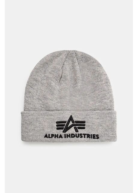 Alpha industries caciula culoarea gri din tesatura neteda