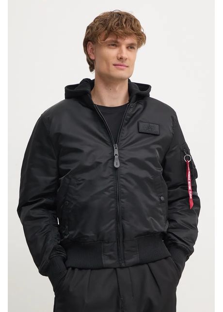Alpha Industries geacă bomber MA-1 ZH Back Print barbati, culoarea negru, de iarna