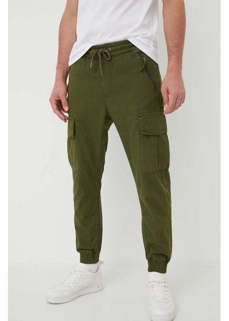 Alpha industries pantaloni de bumbac ripstop jogger culoarea verde 116201 142 darkolive