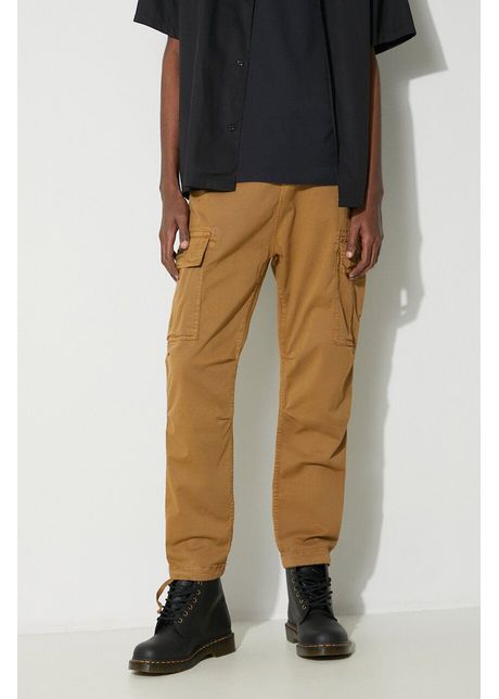 Alpha industries pantaloni squad pant barbati culoarea bej drept 188202
