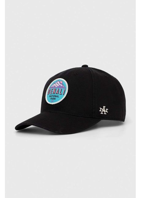 American needle apc de baseball din bumbac denali national park culoarea negru cu imprimeu