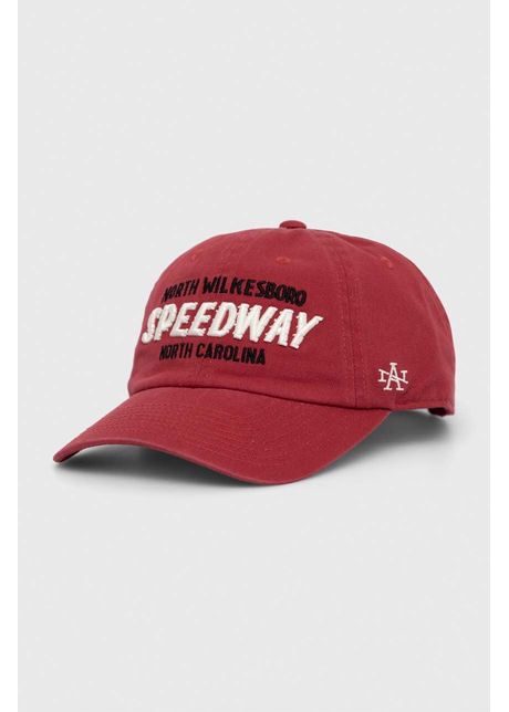 American needle apc de baseball din bumbac north wilkesboro culoarea rosu cu imprimeu
