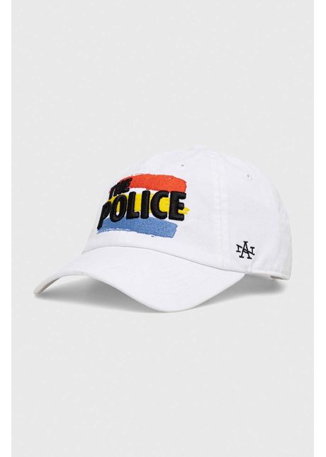 American needle apc de baseball din bumbac the police culoarea alb cu imprimeu