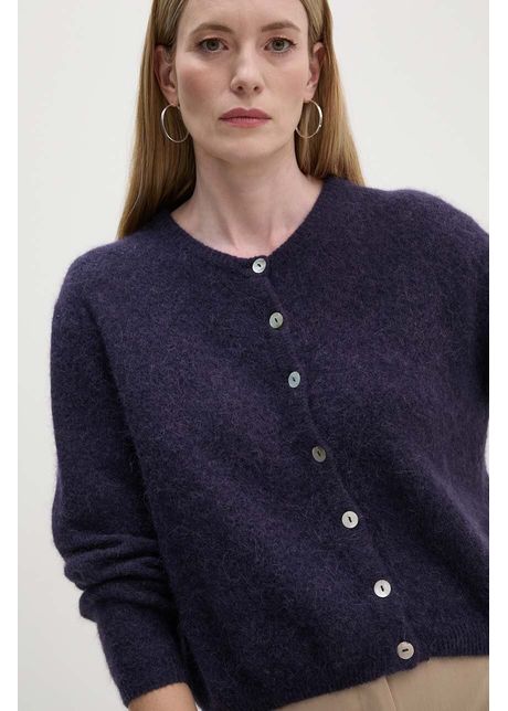 American vintage cardigan din lana culoarea violet light vito19eh24
