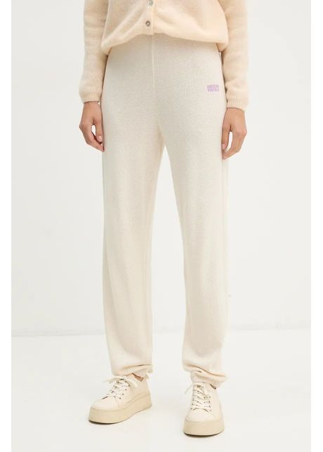American vintage pantaloni de trening culoarea bej cu imprimeu vif05ae24