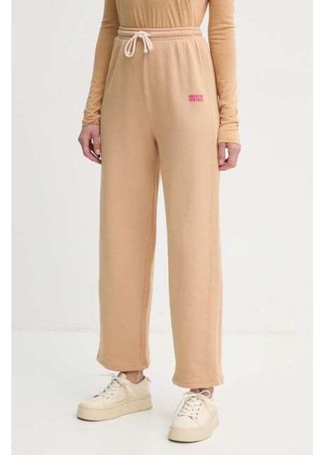 American vintage pantaloni de trening culoarea bej uni izu05ae25