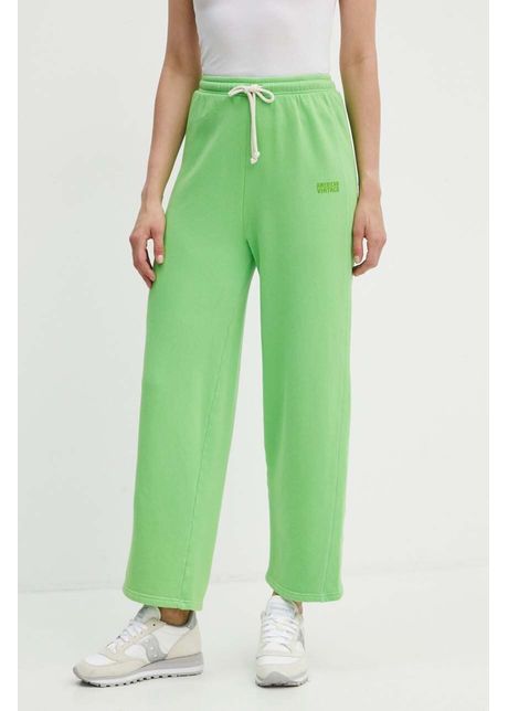 American vintage pantaloni de trening culoarea verde neted izu05ah24