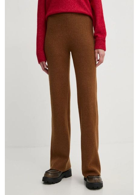 American vintage pantaloni de trening de l n culoarea maro neted rax05ah24