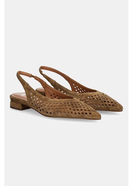 Answear lab balerini de piele culoarea maro cu toc deschis