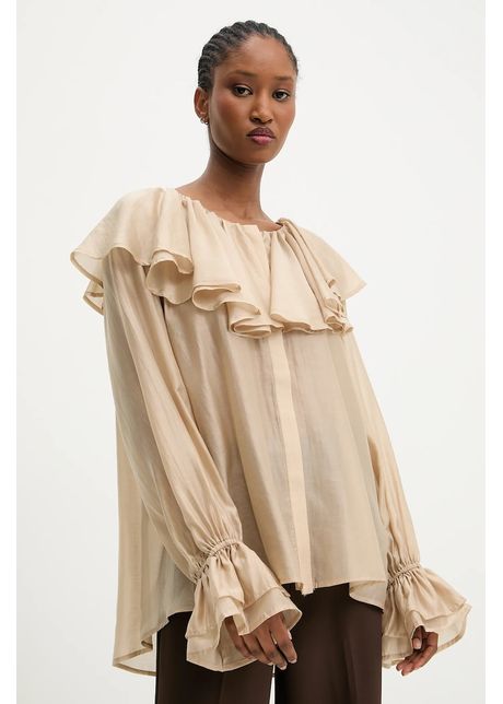 Answear.LAB bluza culoarea bej, neted