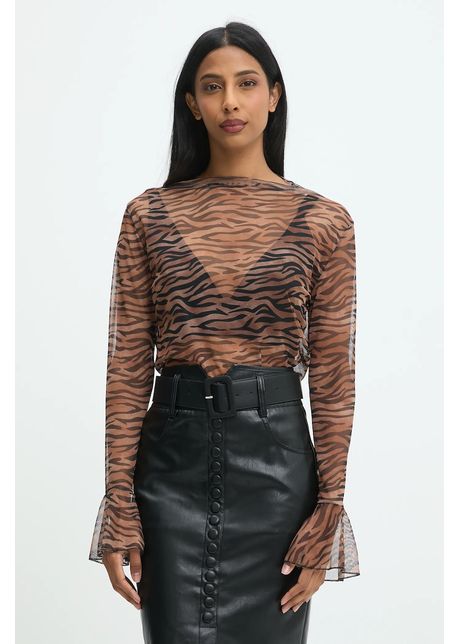 Answear.LAB bluza culoarea maro, modelator