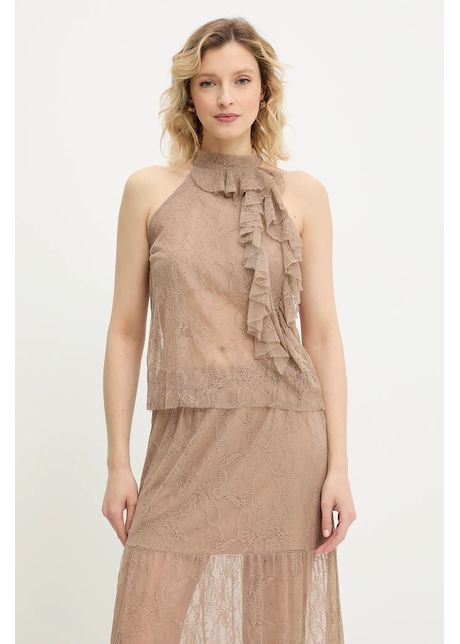 Answear Lab bluza culoarea maro, neted