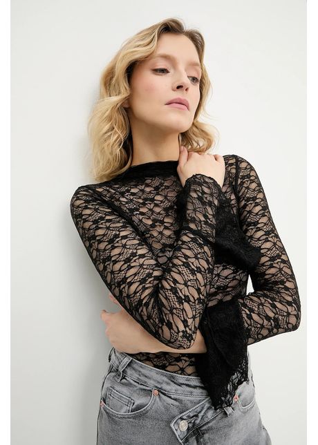Answear Lab bluza culoarea negru, modelator