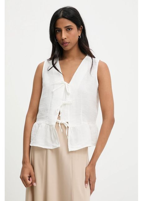 Answear Lab bluza din bumbac culoarea alb, neted