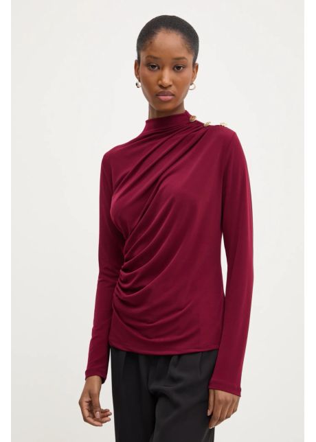 Answear Lab bluza femei, culoarea bordo, neted
