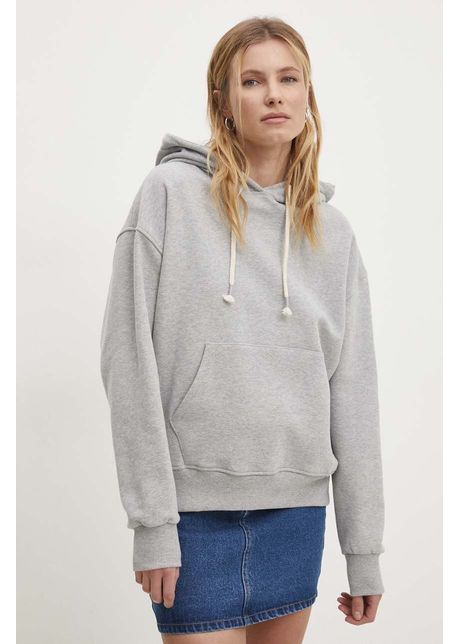 Answear lab bluza femei culoarea gri cu glug melanj