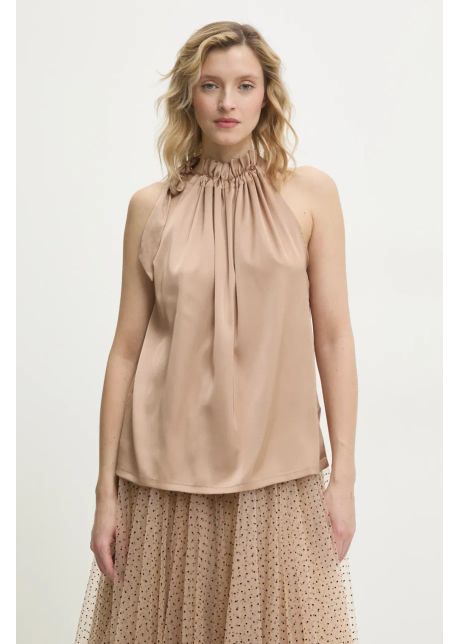 Answear lab bluza femei culoarea maro neted