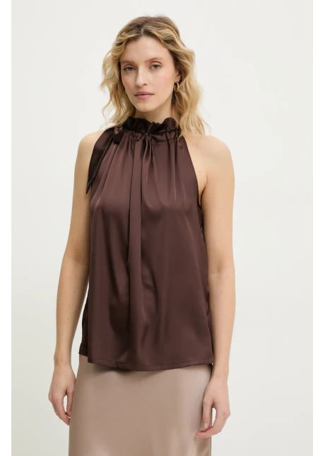 Answear lab bluza femei culoarea maro neted