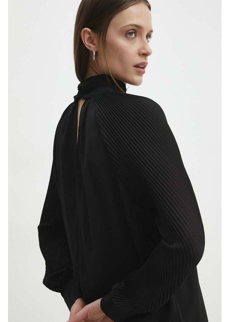 Answear lab bluza femei culoarea negru neted