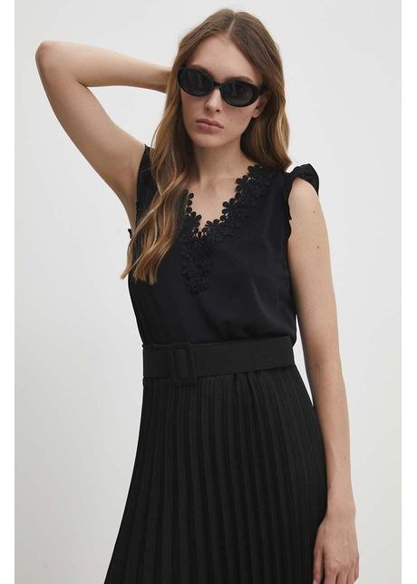 Answear lab bluza femei culoarea negru neted