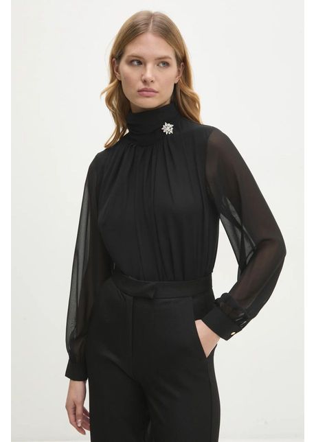 Answear lab bluza femei culoarea negru neted
