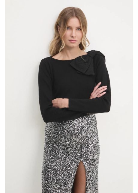 Answear lab bluza femei culoarea negru neted