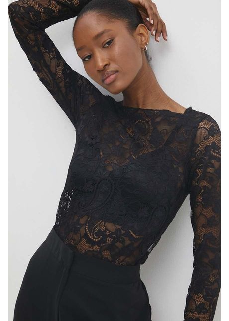 Answear lab bluza femei culoarea negru neted