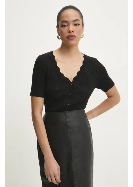 Answear lab bluza femei culoarea negru neted