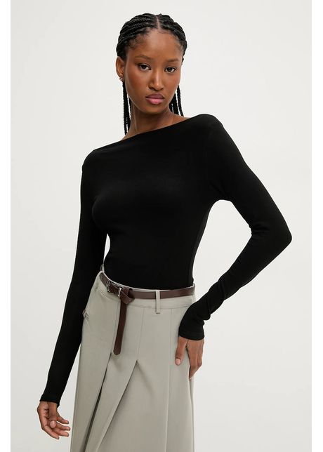 Answear lab bluza femei culoarea negru neted