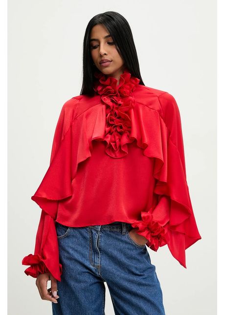 Answear lab bluza femei culoarea rosu neted