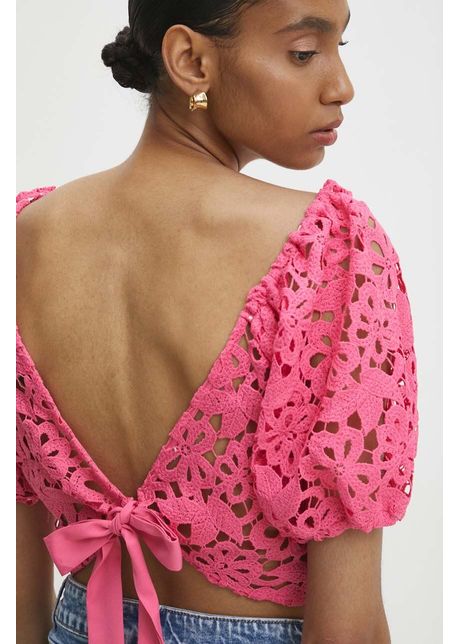 Answear lab bluza femei culoarea roz neted