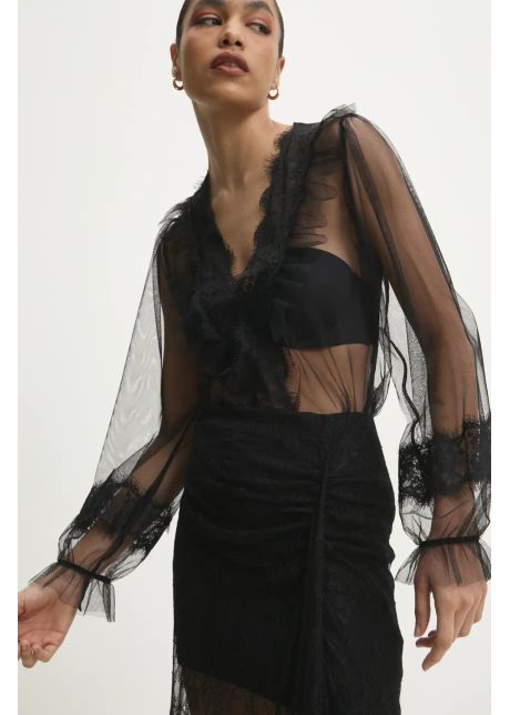 Answear Lab body femei, culoarea negru, neted