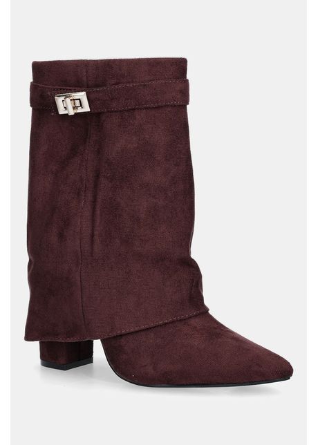 Answear.LAB botine culoarea bordo, cu toc drept, izolare usoara