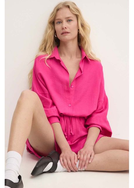 Answear lab c ma i pantaloni scur i culoarea roz