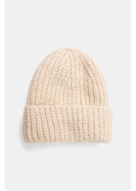 Answear lab caciula culoarea bej din tricot gros